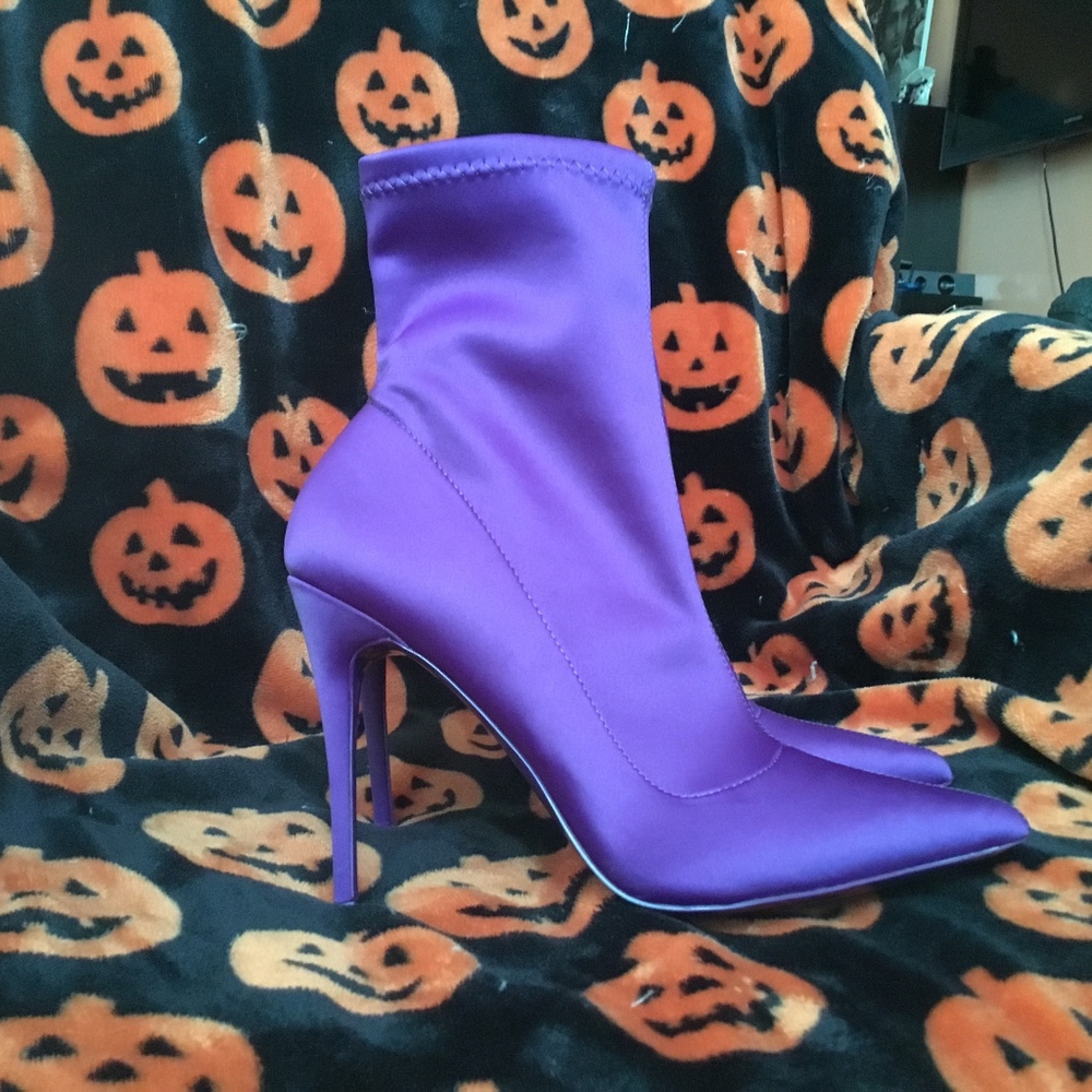 ALDO Women's Purple Stiletto Stretch Booties